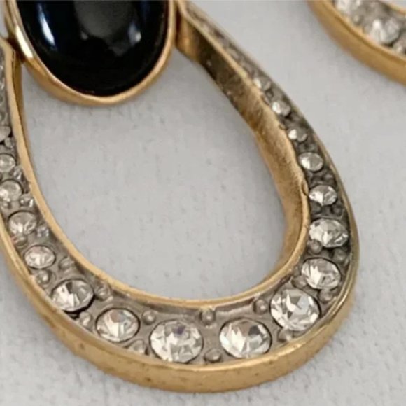 Vintage Fifth Avenue Collection - Black Onyx Sparkly Earrings - Picture 5 of 11